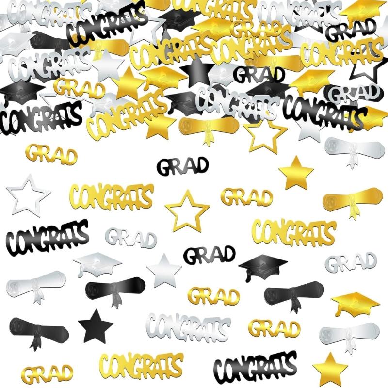 

Gold Black Blue Blue Graduation Confetti Glittering Throw Decorations for School Ceremonies
