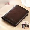 Genuine Men Leather Wallet Wallet Vintage Thin Short Multi Function Card Holder