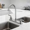RV Faucet Two Handle Kitchen Faucet High Arch Spout Faucet 360 Swivel 8" Chrome-Plated Metal Bubbler Faucet