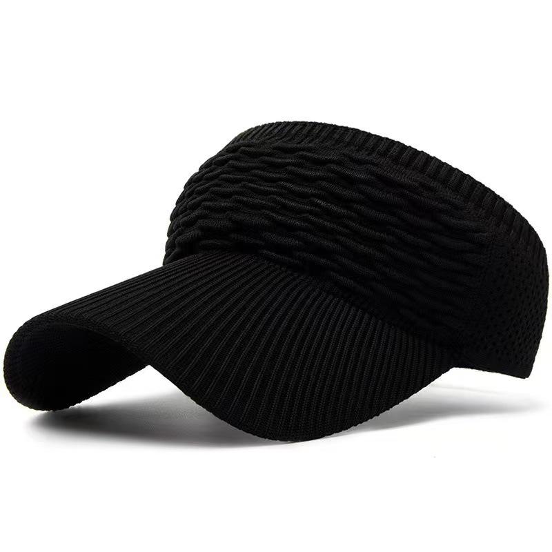 Korean Style Knit Duckbill Cap: Fish Scale Topless Summer Sun Hat for Outdoor Sports