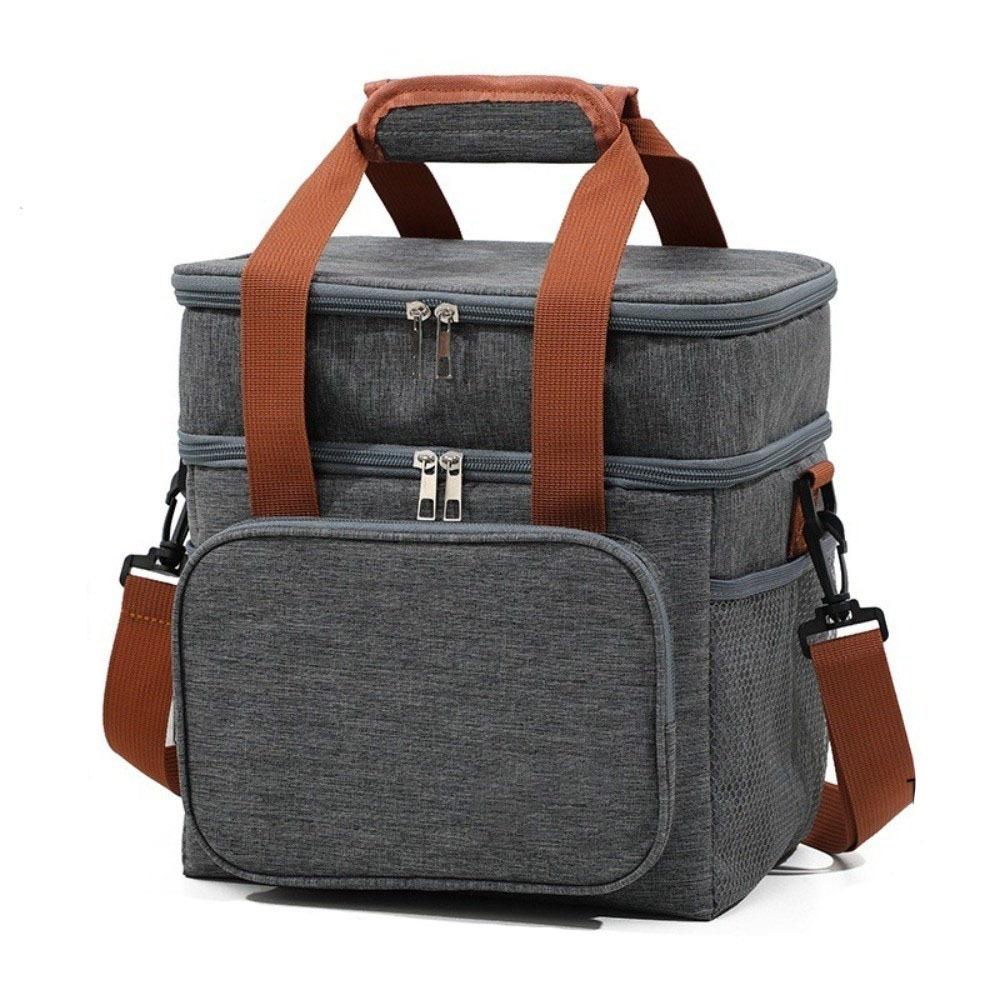 

Leakproof Insulated Lunch Bag Lightweight Picnic Tote Bag Durable Food Storage Bag Work серый