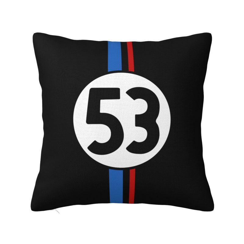 Herbie 53 Classic Racing Car Logo Cushion Cover Soft Polyester Throw Pillow Case For Sofa Car Seat Decoration Bedding Pillowcase