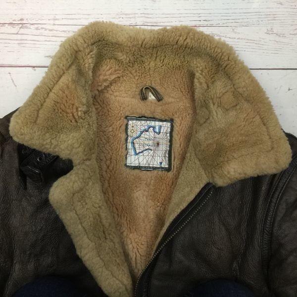 TERRA AUSTRALIS / Schwere Schaffell B-3 Fliegerjacke [Herren M / Braun] Bomber / Blouson(GEBRAUCHT)