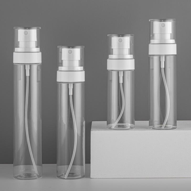 Shikai 100ml Transparent Black Sunscreen Fine Mist Spray Bottle + 60/120ml Alcohol Vacuum Sub-Packaging Bottle
