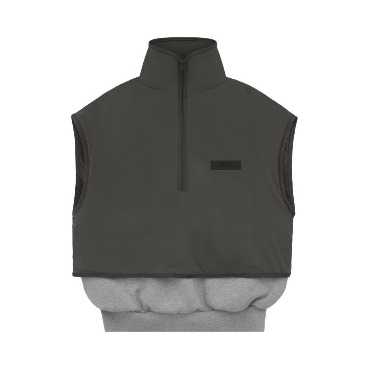 Heren Vest Fear of God Essentials Nylon Fleece Mockneck Vest 'Dark Heather Oatmeal/Ink' XL black