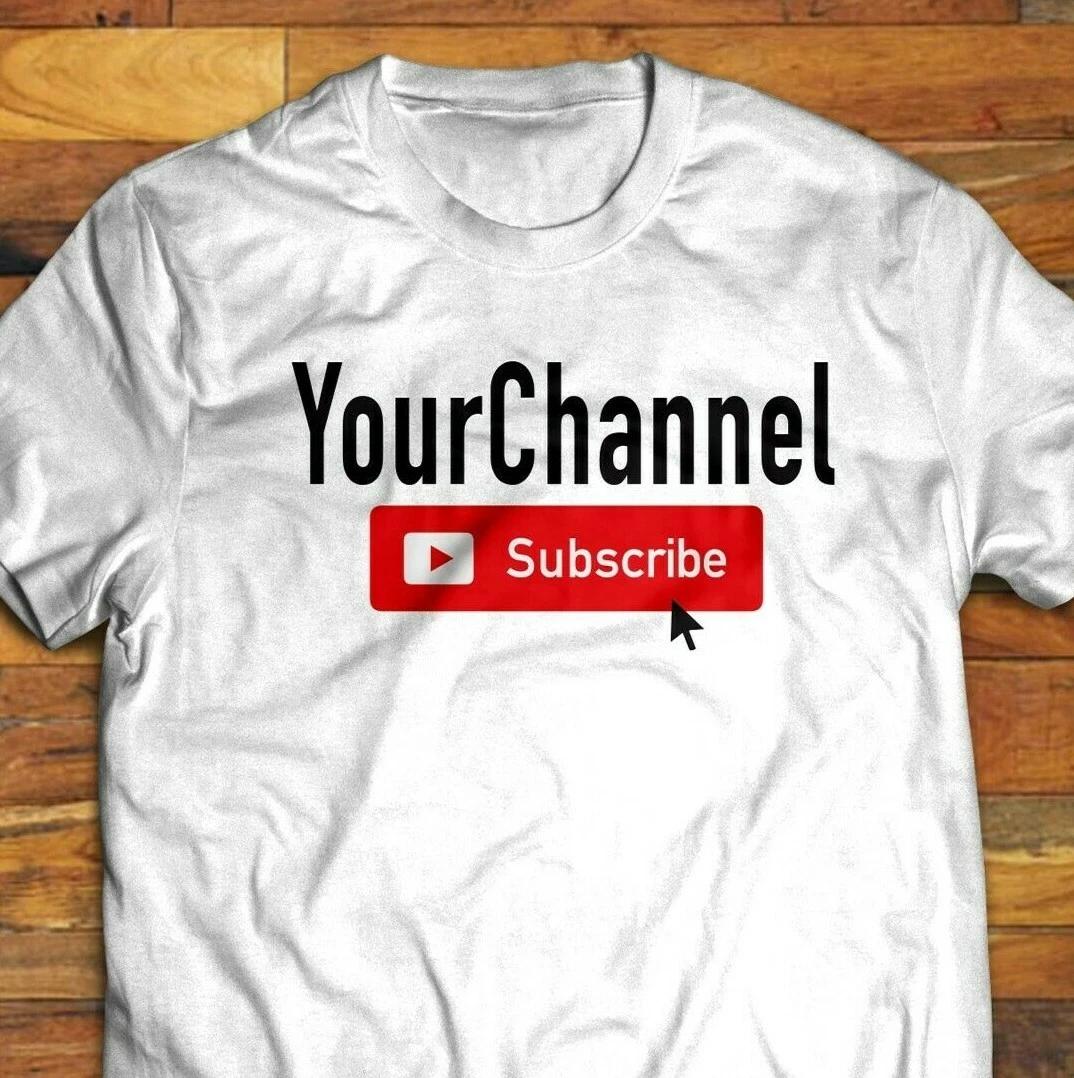 Youtube Your Channel shirt SUBSCRIBE Your Custom YOU TUBE Your Text T-shirt S
