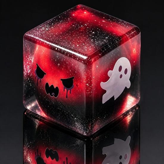 Quetschwürfel Spielzeug Halloween Geist Stress Sensorisches Spielzeug Angstlinderung Langsam aufsteigend Glitzer Kneten für Kinder Erwachsene Mini