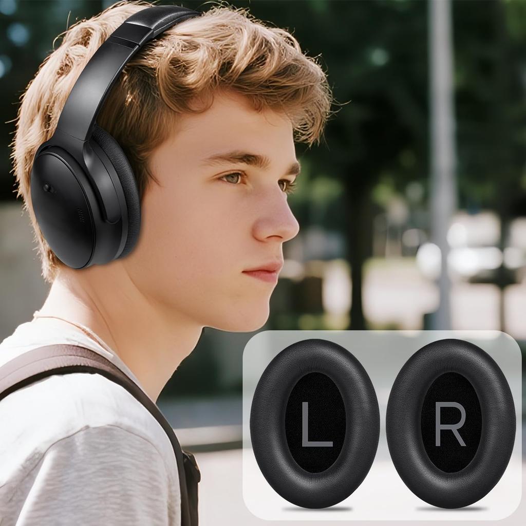 SOULWIT Ear Pads for Bose (QC45/QC SE/QC Wireless) Headsets - Black