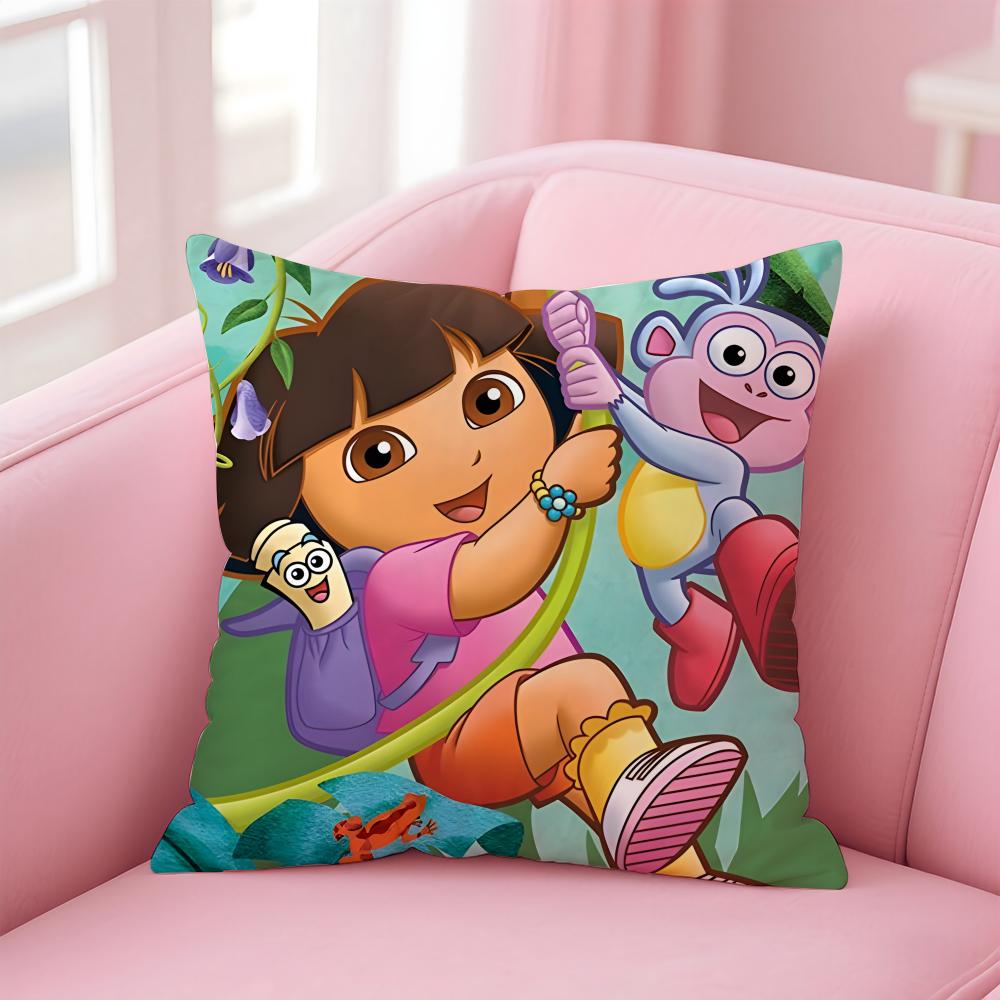 Cute D-DoraS the E-ExplorerS Cushion Cover Comfortable Reversible Pillow Cover Ideal for Car Sofa Bedroom & Beyond