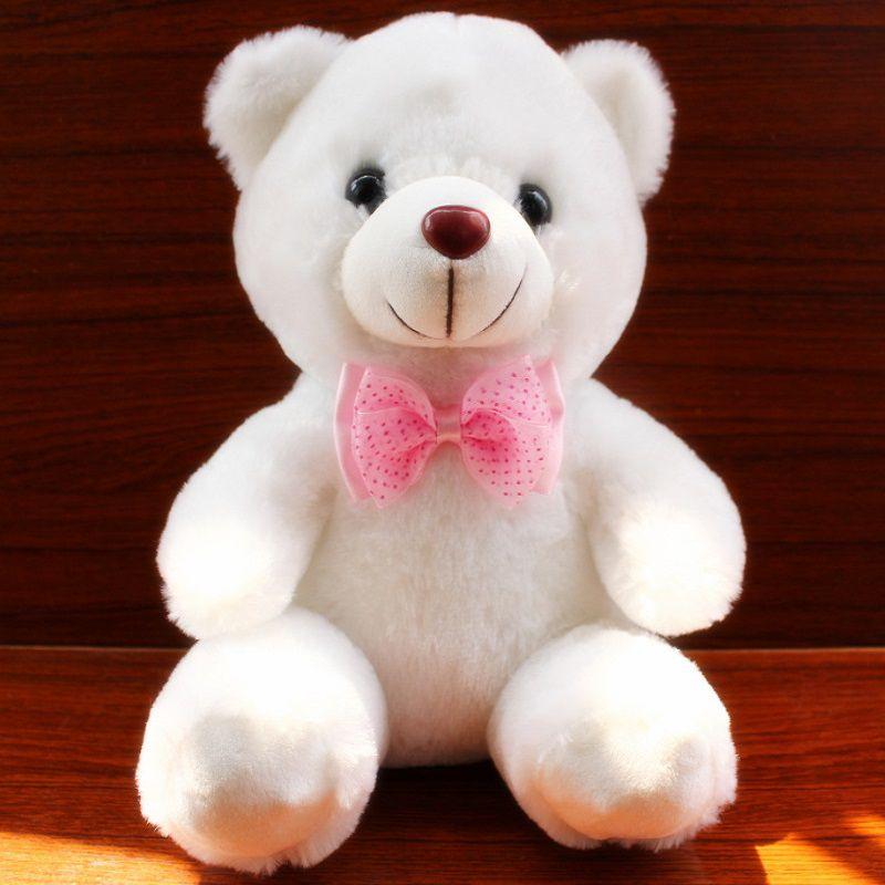 Small Flash Led Teddy Bear Stuffed Animal Plush Soft Hug Toy Baby Gift Girls