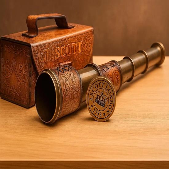 Brass Telescope Spyglass with Leather Case, Nautical Decor Unique Rare (40.64 cm) Home Decor