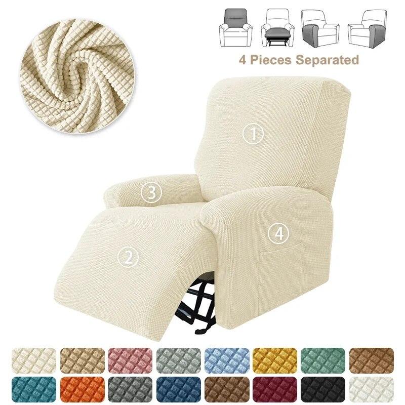 1 Seater Velvet Elastic Recliner Cover Relax Lazy Boy Chair Covers Single Lounger Couch Slipcover Armchair Protector Slipcovers