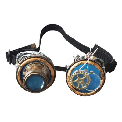 Goth Steampunk Schweißerbrille Vintage Cosplay Brille Halloween Brillen Zubehör für Damen Herren Cosplay Party