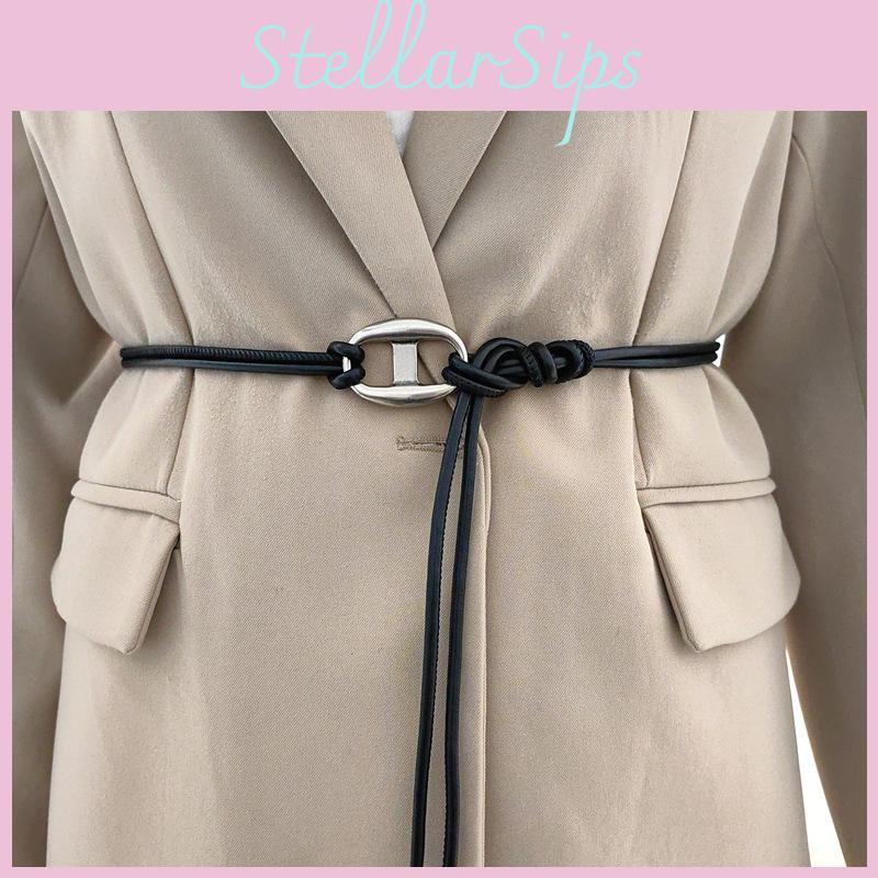 Minimalist Womens Style Thin Rope Waist Belt Metal Buckle Dress Shapewear Belt