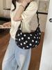 Korean Polka Dot Drawstring Crossbody Bag - Casual & Versatile Dumpling Style Shoulder Bag for Women