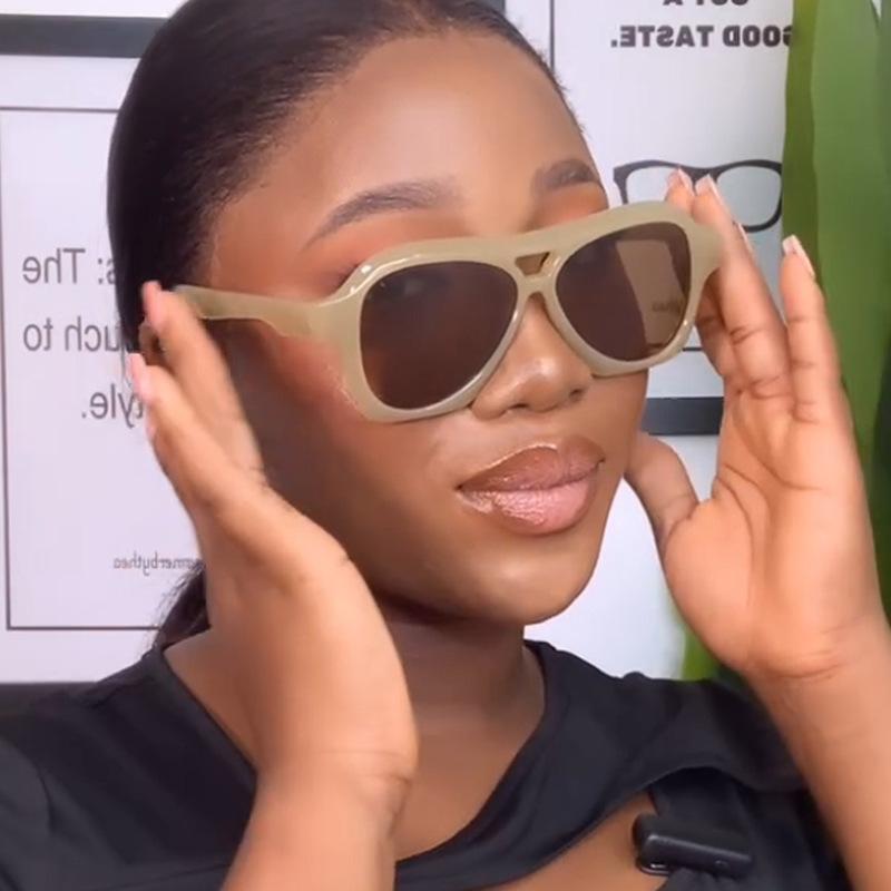 High Quality High End Designer Style Retro Trendy Edgy Punk Oversized Aviator Female For Both Male Sun Glasses