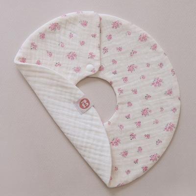 Mumu & Dudu 360 Rolling Bib 15 Colors Double-sided Gauze Bib for Newborn Baby, Pink, 1 Piece