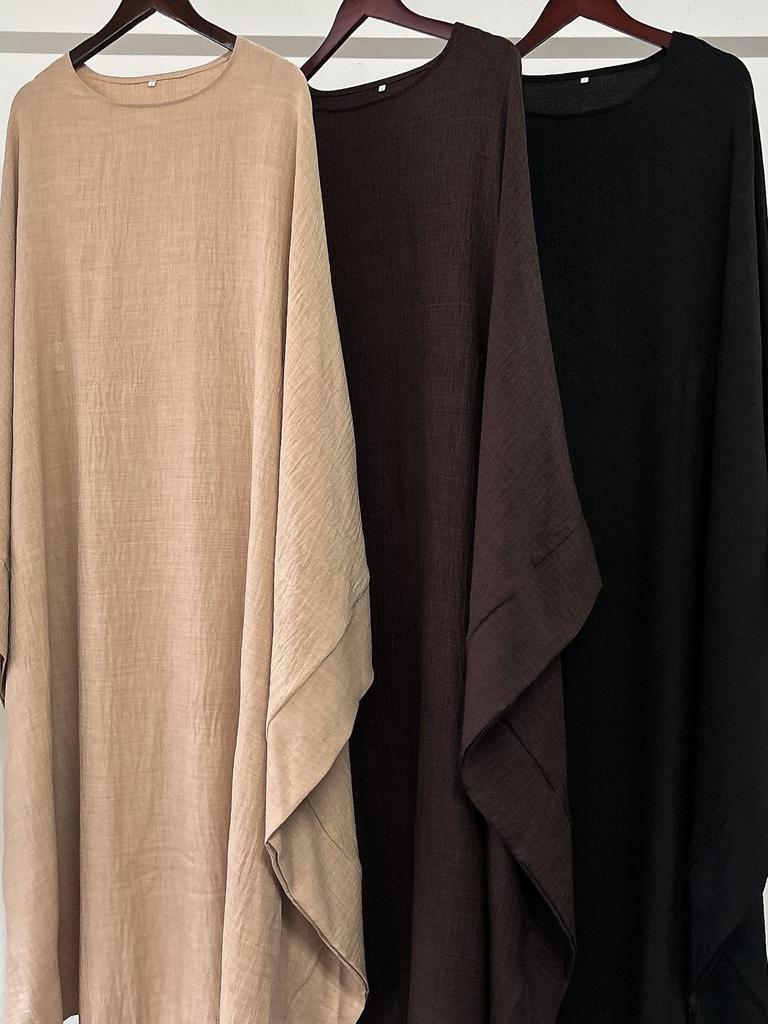 Yiduo Duo Waist-Slimming Batwing Sleeve Dress with Belt