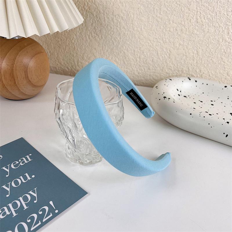 Fashion Wide Hair Bands for Women Bezel Headdress Solid Blue Knitted Braid Headband Girl Hairband Hair Hoop Hair Accessories New