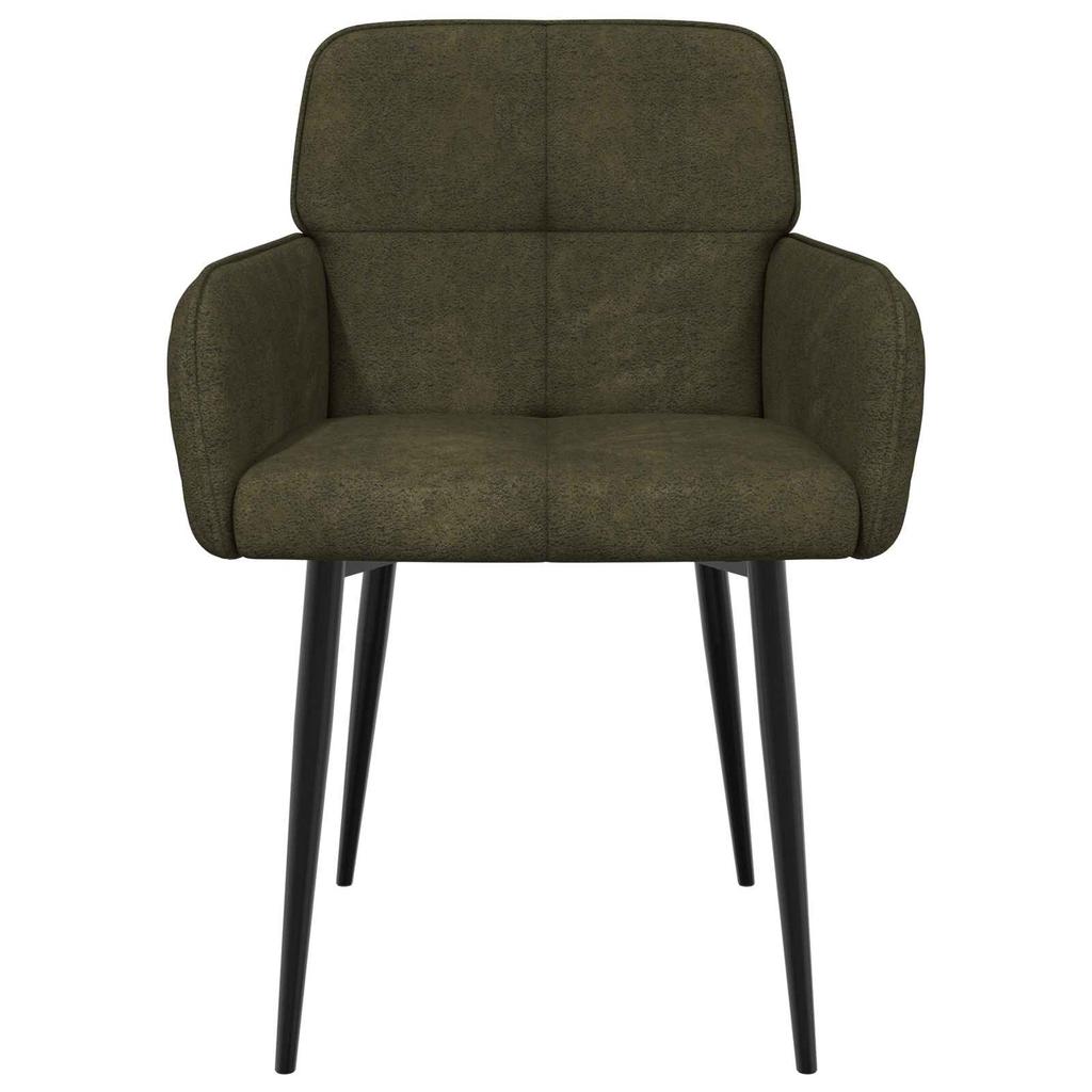 Dining Chairs 2 Pcs Faux Suede Olive Green 59x56.5x85 Cm