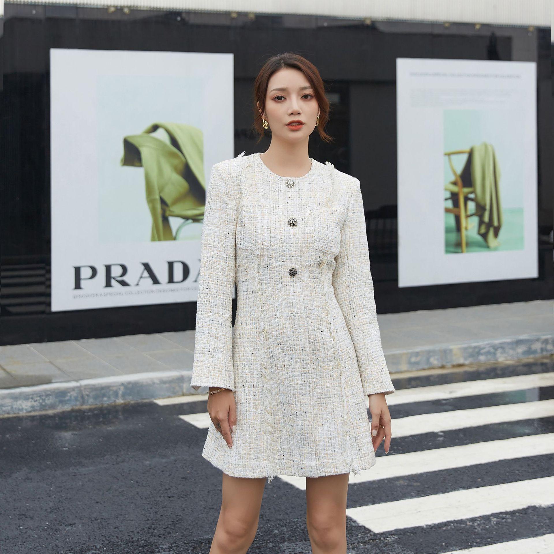 

Небольшое платье с длинными рукавами и юбкой на талии для женщин с ароматным ветром L белый