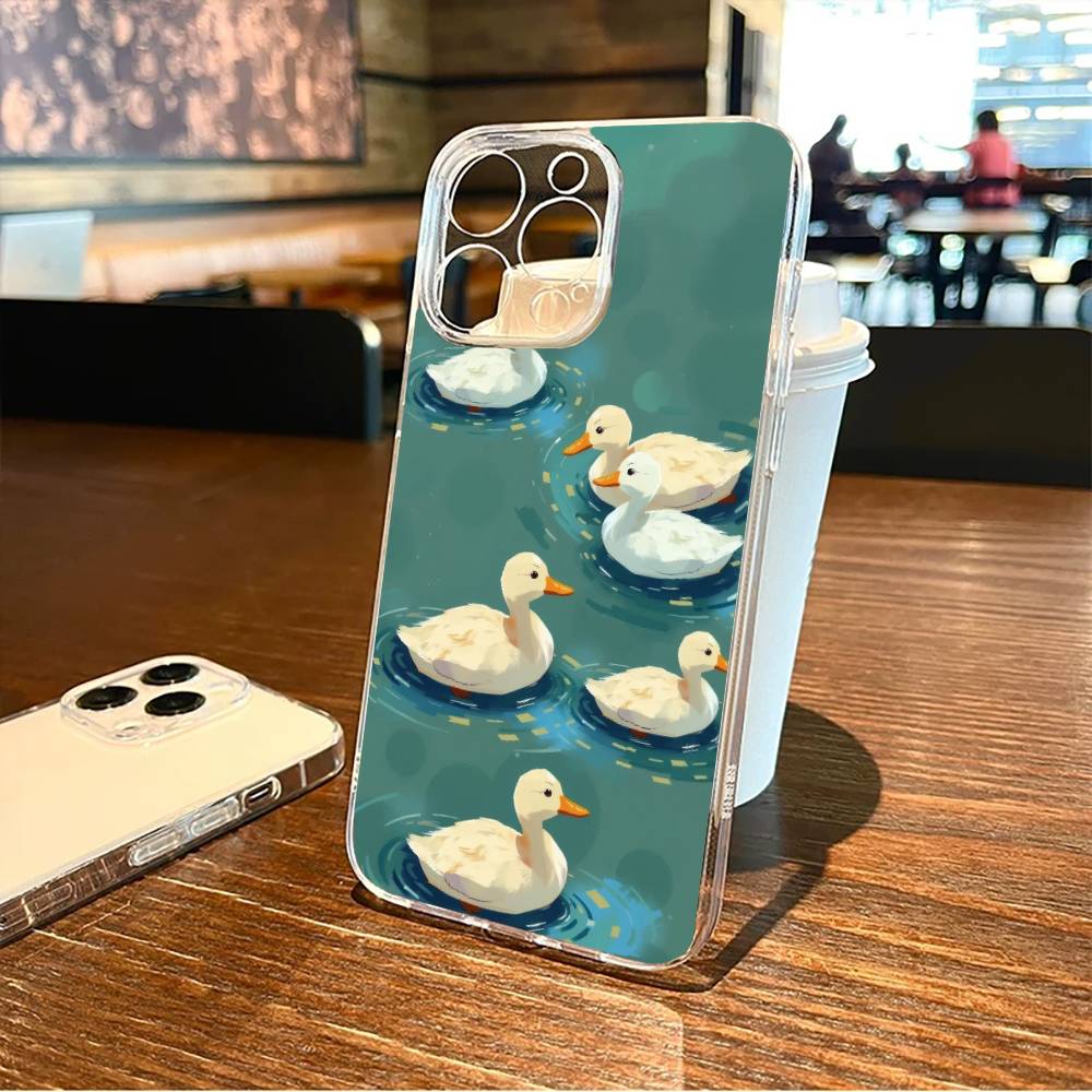 Leisurely Goose Phone Case For iPhone17,16,15,14,13,12,11 Plus,Pro Max Soft Transparent Cover