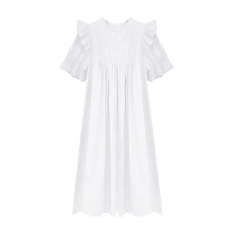 Maternity Summer Slimming Long Dress - Elegant French Style 2XL