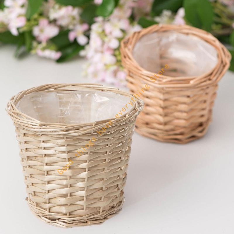 Artistic Flower Holders Woven Wicker Plant Pot For Stylish Indoor Outdoor Garden 55KF