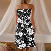 Women's Summer Dresses Fashion Women's Casual Bandeau Floral Print Sleeveless Dress