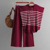 Summer Hooded Sleeveless Vest Fashion Set Loose Casual Striped Two-piece Set For Women