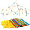 300Pcs Connecting Straws Building Kit Stem Blocks Construction Toys For Boys Girls Creative Idea Gifts Educational Montessori