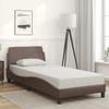 Bed Frame  Dover  Brown 90x190 Cm Faux Leather
