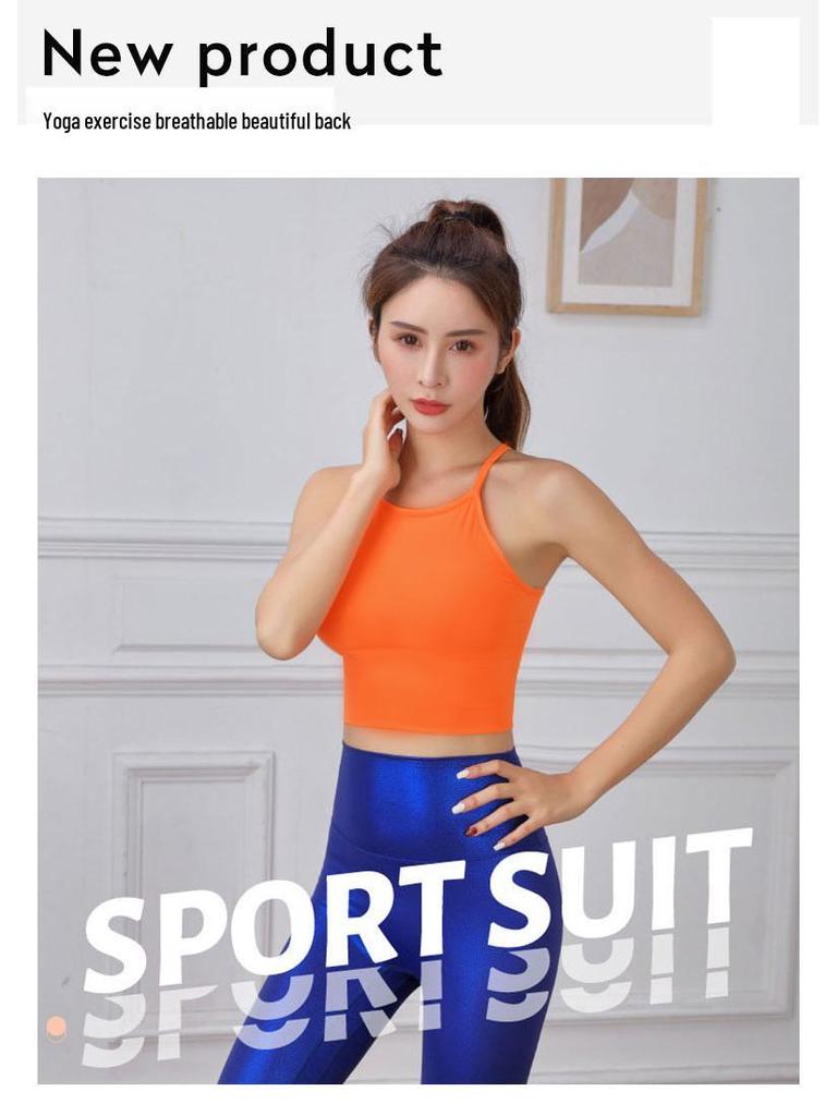 2024 Shockproof Yoga Vest: Padded, Gathered Backless Sports Bra