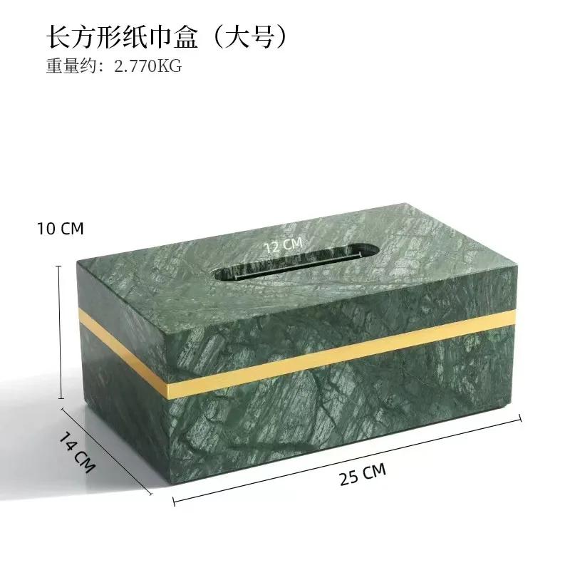Nordic Modern Natural Marble Tissue Box Rectangular Light Luxury Paper Box Home Hotel Model Room Ornaments Creative Crafts