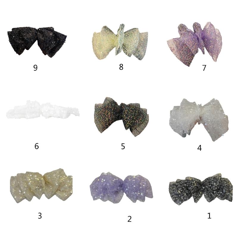 Cute Style Sequins Bowknot Shape Hair Claw Summer Hair Accessories for Women High Ponytail Party Anti-Slip Hairpins