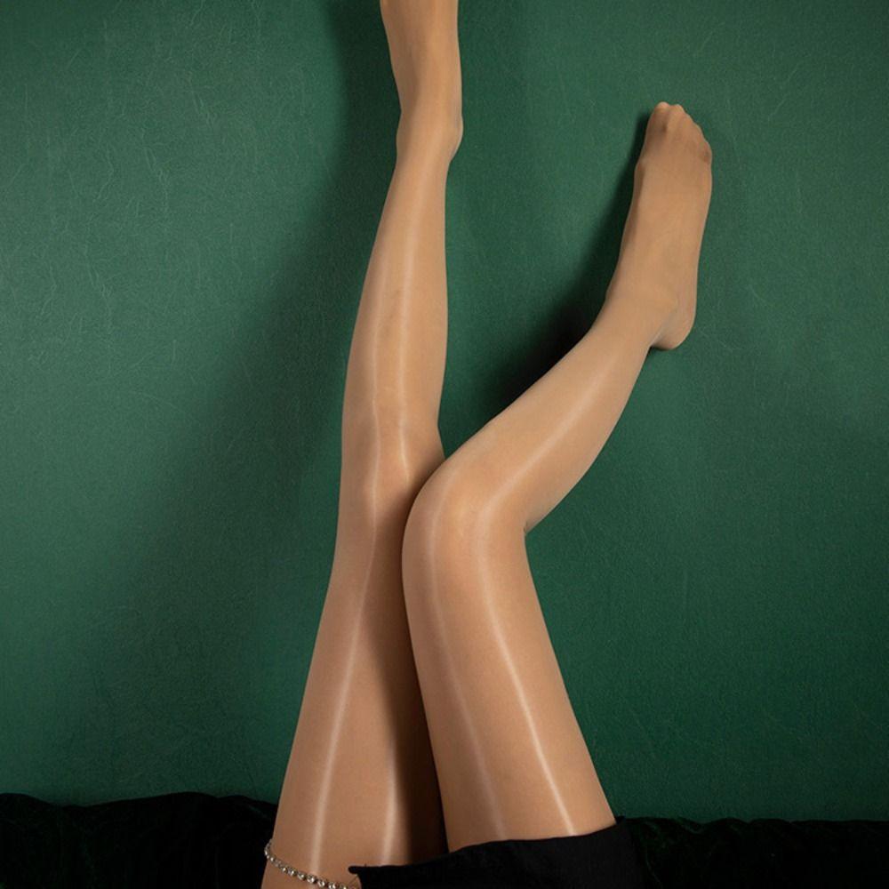 Oil Bright Shimmer Tights High Waist Shaping  Silk Stockings Fashion Shiny Oil Stockings  Girls