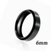 Anelli Neri Anello Classico in Acciaio Inossidabile Fedi Nuziali di Fidanzamento Per Uomo Donna Coppia Colore Nero Argento Gioielli di Moda 8/6mm