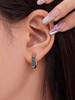 Qiong Yao Zircon Three-Row Diamond U-Shape Ear Cuff, 18k Gold Plated Stainless Steel Earrings