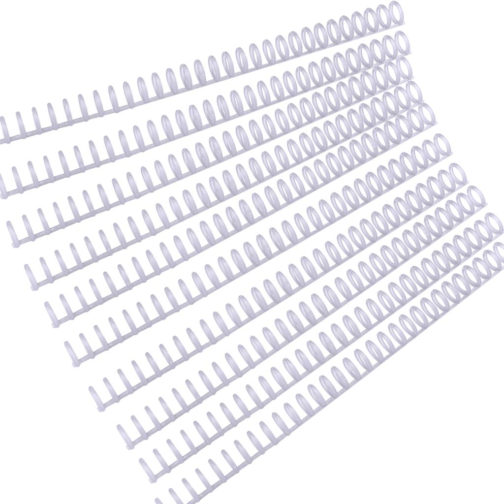 KW-trio 10pcs Plastic 30-Hole Loose Leaf Binders Ring Binding Spines Combs 85 Sheets Capacity for