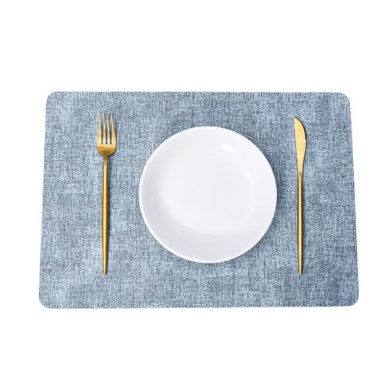 Dual-Sided Luxury Leather Placemat - Nordic Minimalist Design, High-end Waterproof & Heat-resistant Table Mat for Western Dining.