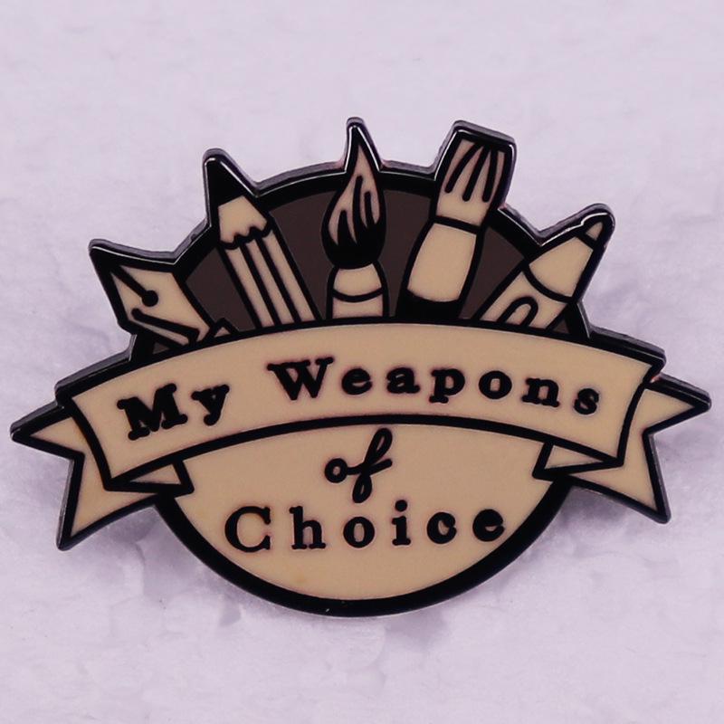 

Retro Brooch & Calligraphy Brush Backpack Accessories