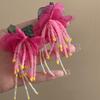 Tuch Blume Quaste Perle Ohrringe Mode Frauen Boho Handgemachte Blume Bunte Perlen Quaste Ohrringe Party Schmuck Geschenke