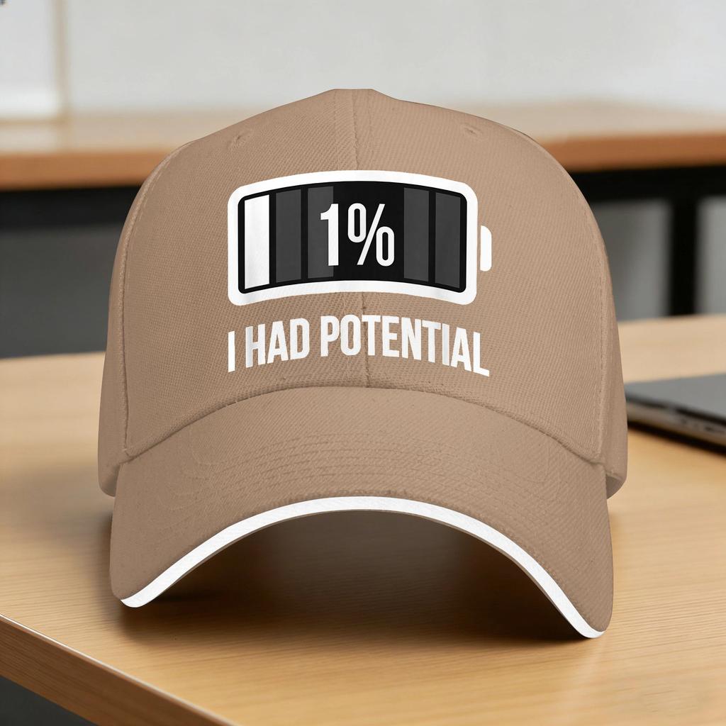 I Had Potential Sun Baseball Cap Summer yk Funny Hip Hop Hats For Women Unisex Tennis Skate Snapback Cap