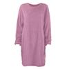 2025 Autumn Winter Women's Plush Dress Long Sleeve Round Neck Loose Mid-Length Fashion