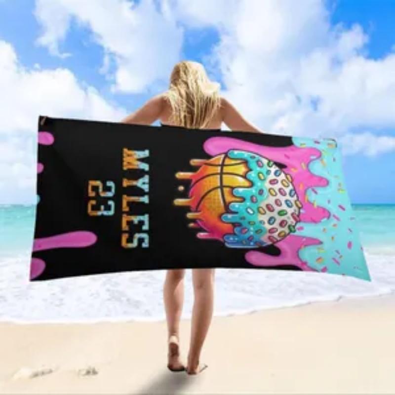 Candy Drip Baseball Waffle Print Custom Beach Towel Microfiber Quick Dry Sports Kids Bath Towel