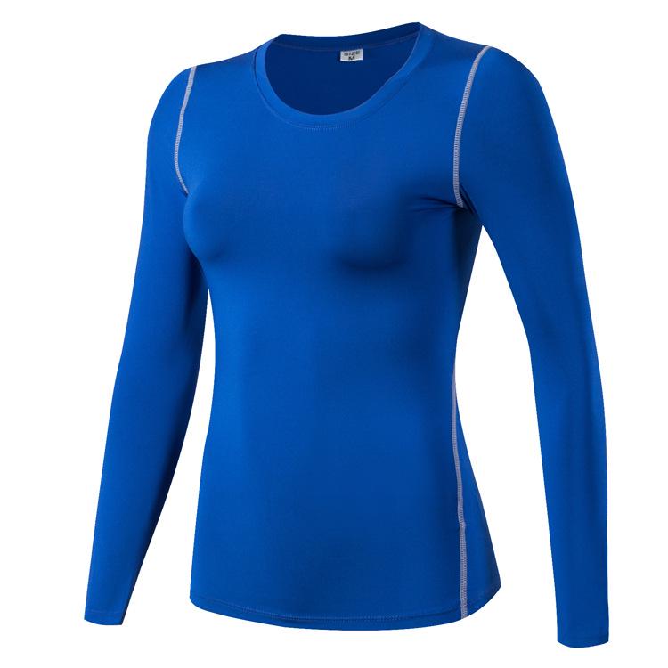 Women's Tight-Fitting Sports Fitness Yoga T-Shirt Moisture Wicking Long-Sleeved Clothes