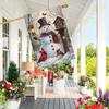Double-Sided Winter Snowman Cardinals House Garden Flag , Polyester, Outdoor Lawn Decoration, No Electricity Needed - 1pc