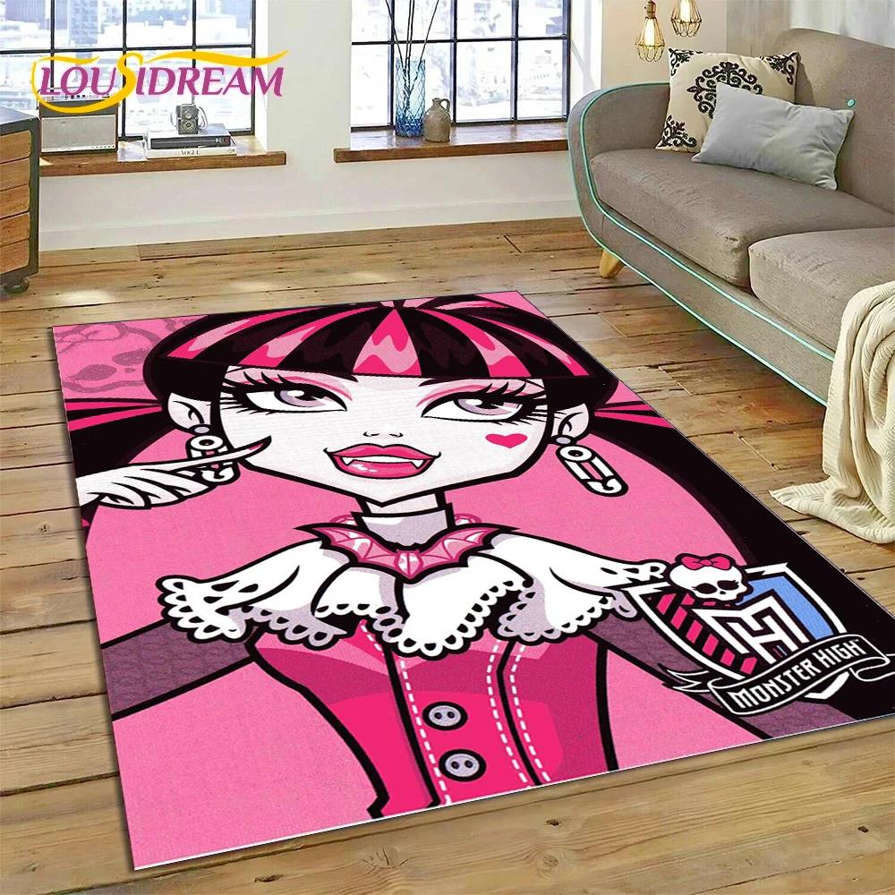 Cartoon Monster High Draculaura Vampire Rug Carpet for Living Room Bedroom Home Decor,Non-slip Decoration for Sofa Doormat Gift