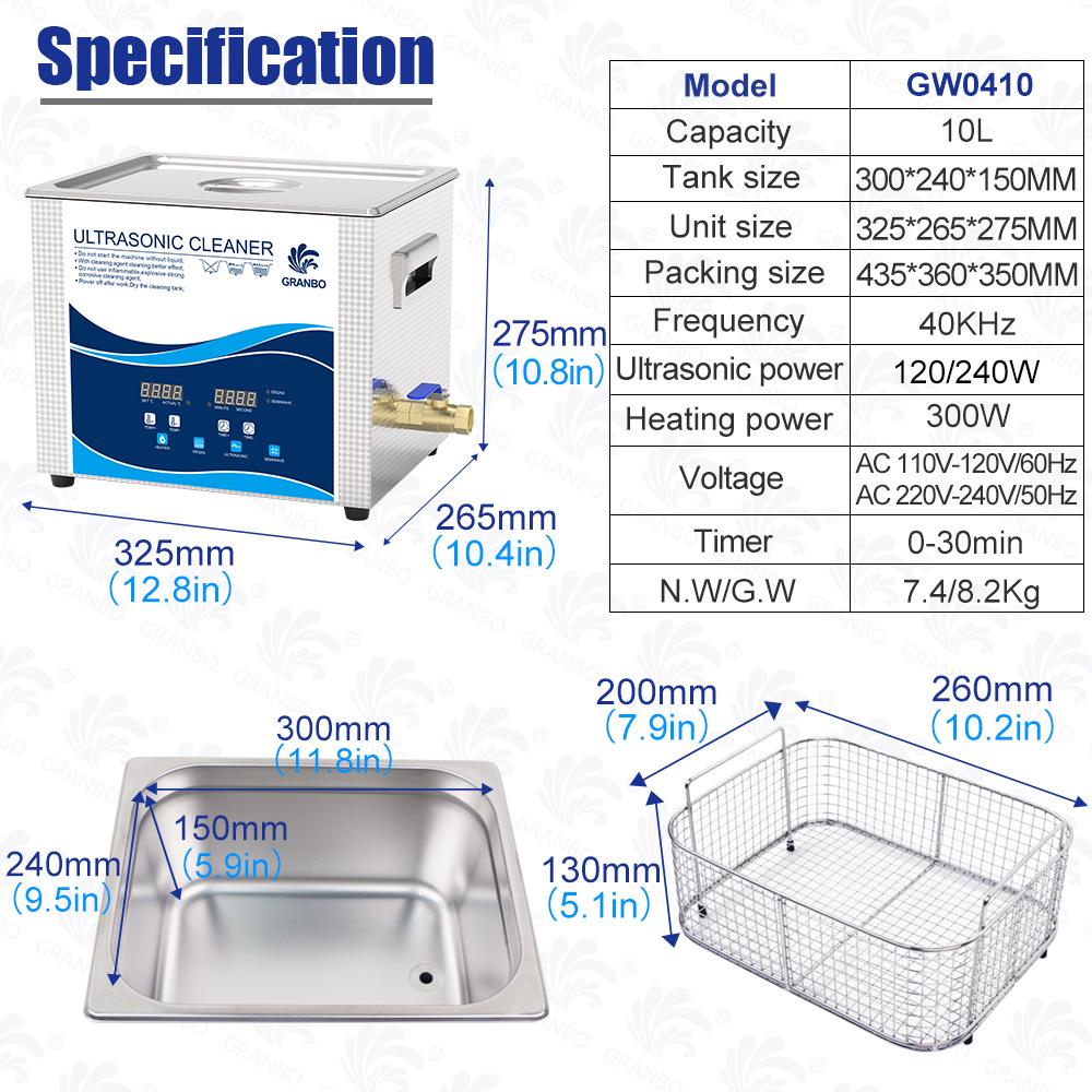 Industrial Ultrasonic Cleaner for Laboratory Use - High Power, Small Size, Ideal for Degreasing and Rust Removal