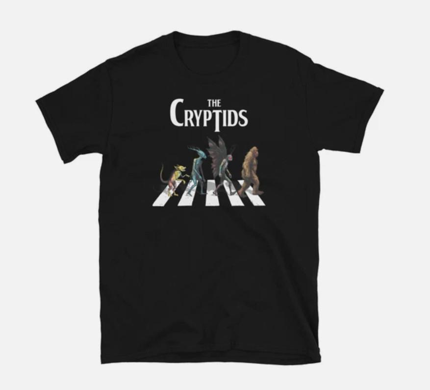 The Cryptids T Bigfoot Mothman Chupacabra Crosswalk Funny Sci Fi Gift Unisex T-Shirt XXXL